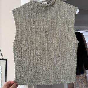 Abercrombie & Fitch Textured Sage Green Tank Top